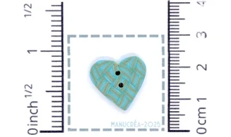 Handmade polymer clay button-Heart N.115