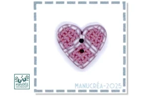 Handmade polymer clay button-Heart N.116