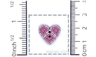 Handmade polymer clay button-Heart N.116