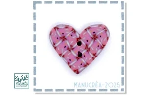 Handmade polymer clay button-Heart N.117