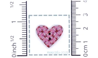 Handmade polymer clay button-Heart N.117