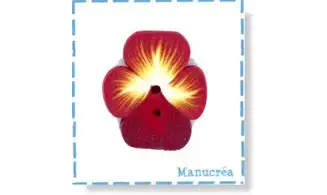 Pensée N.3-Bouton polymère-Fait main