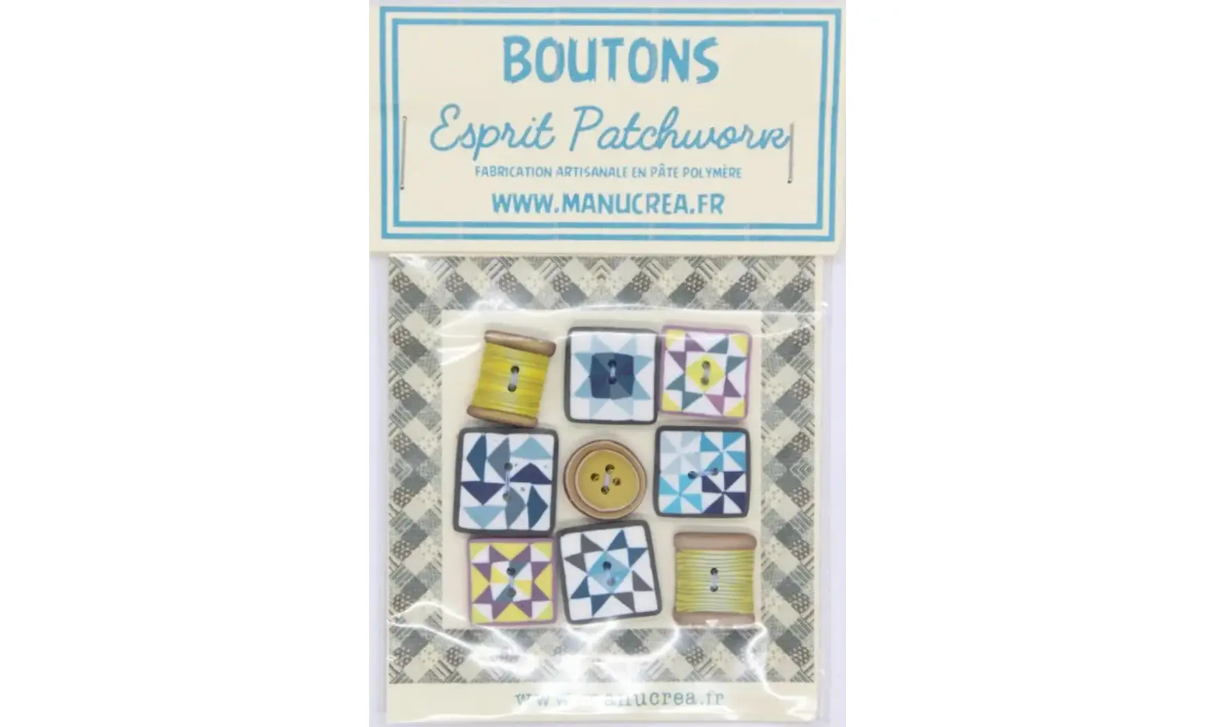 Lot Esprit Patchwork N.1 - 9 Boutons