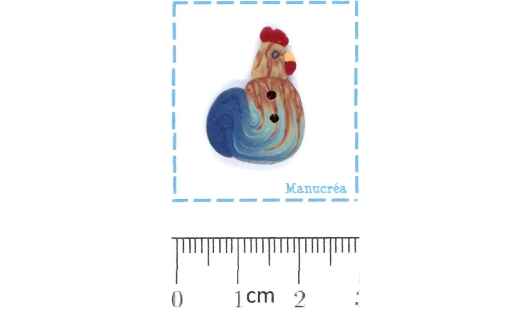 Polymer clay Button : Rooster