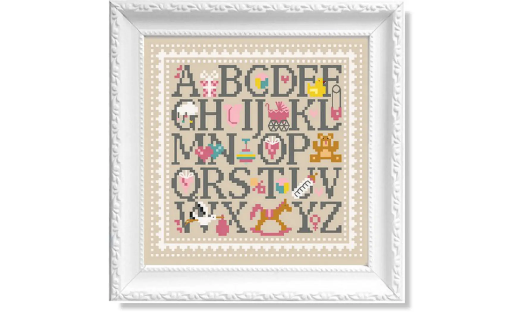 ABC Bébé Rose-Modèle de broderie