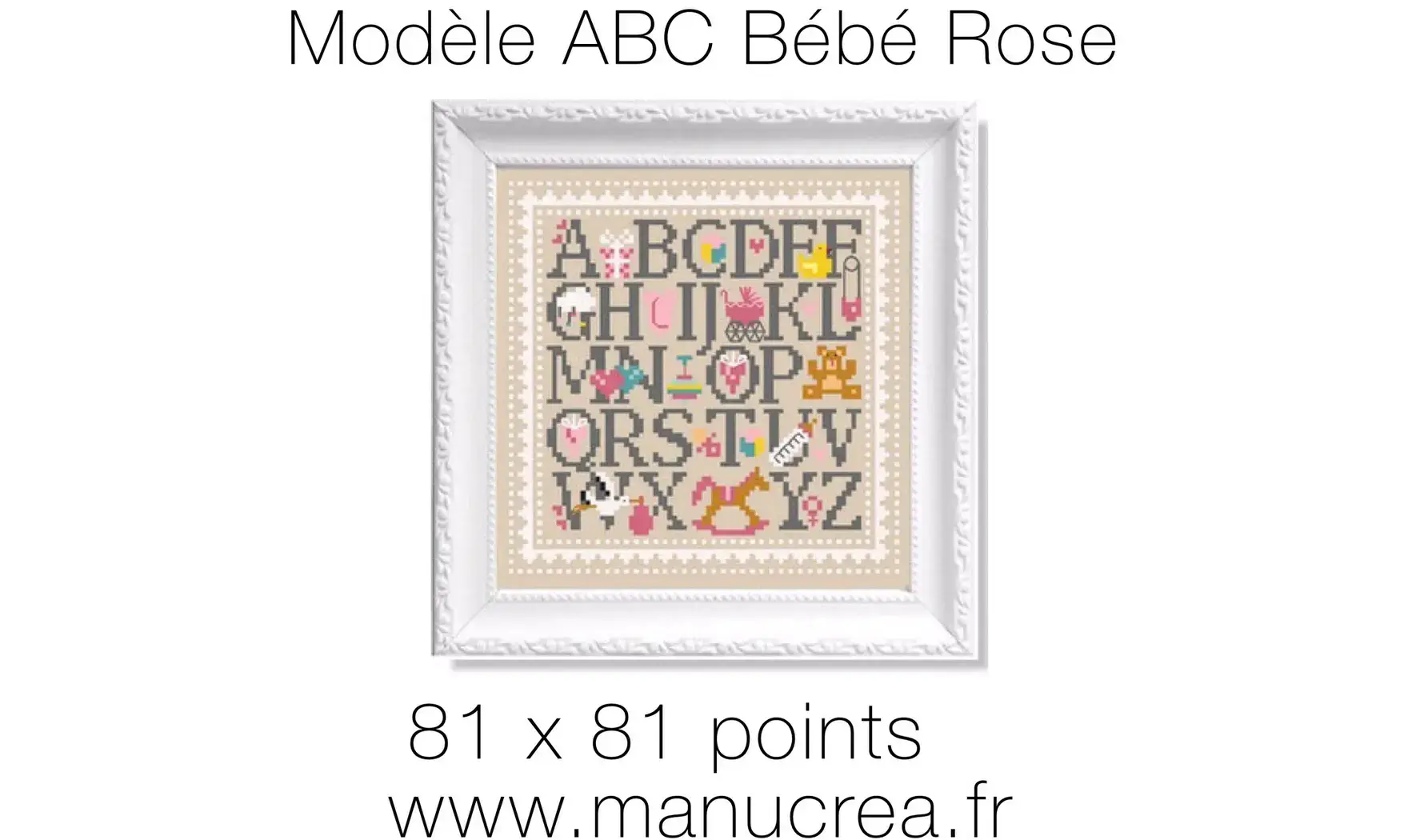 ABC Bébé Rose-Modèle de broderie
