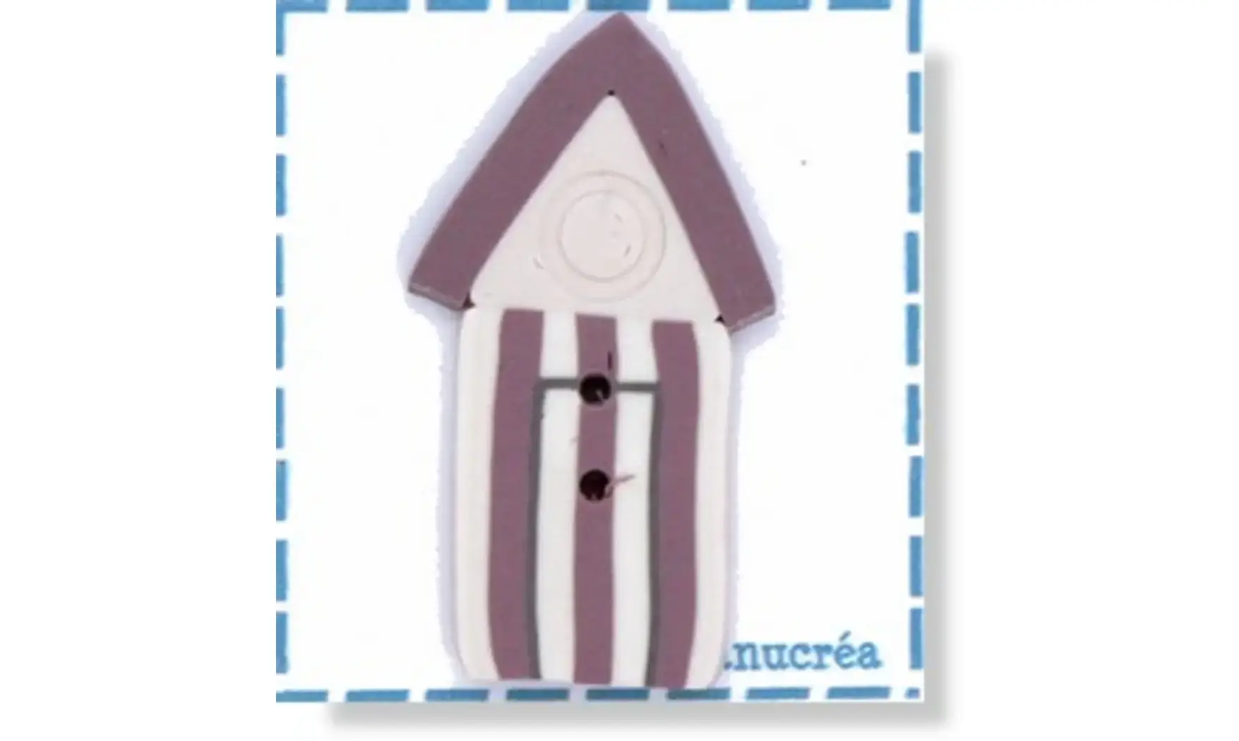 Polymer clay button: Beach cabin N.4