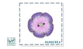 Fleur N.4-Bouton artisanal en polymère