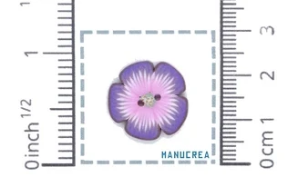 Fleur N.4-Bouton artisanal en polymère