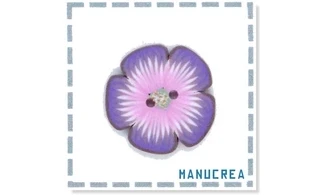 Fleur N.4-Bouton artisanal en polymère