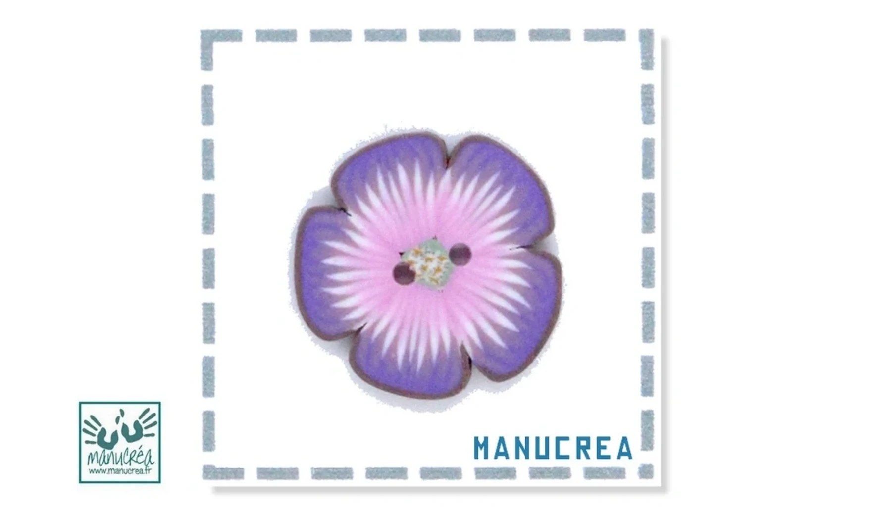 Fleur N.4-Bouton artisanal en polymère