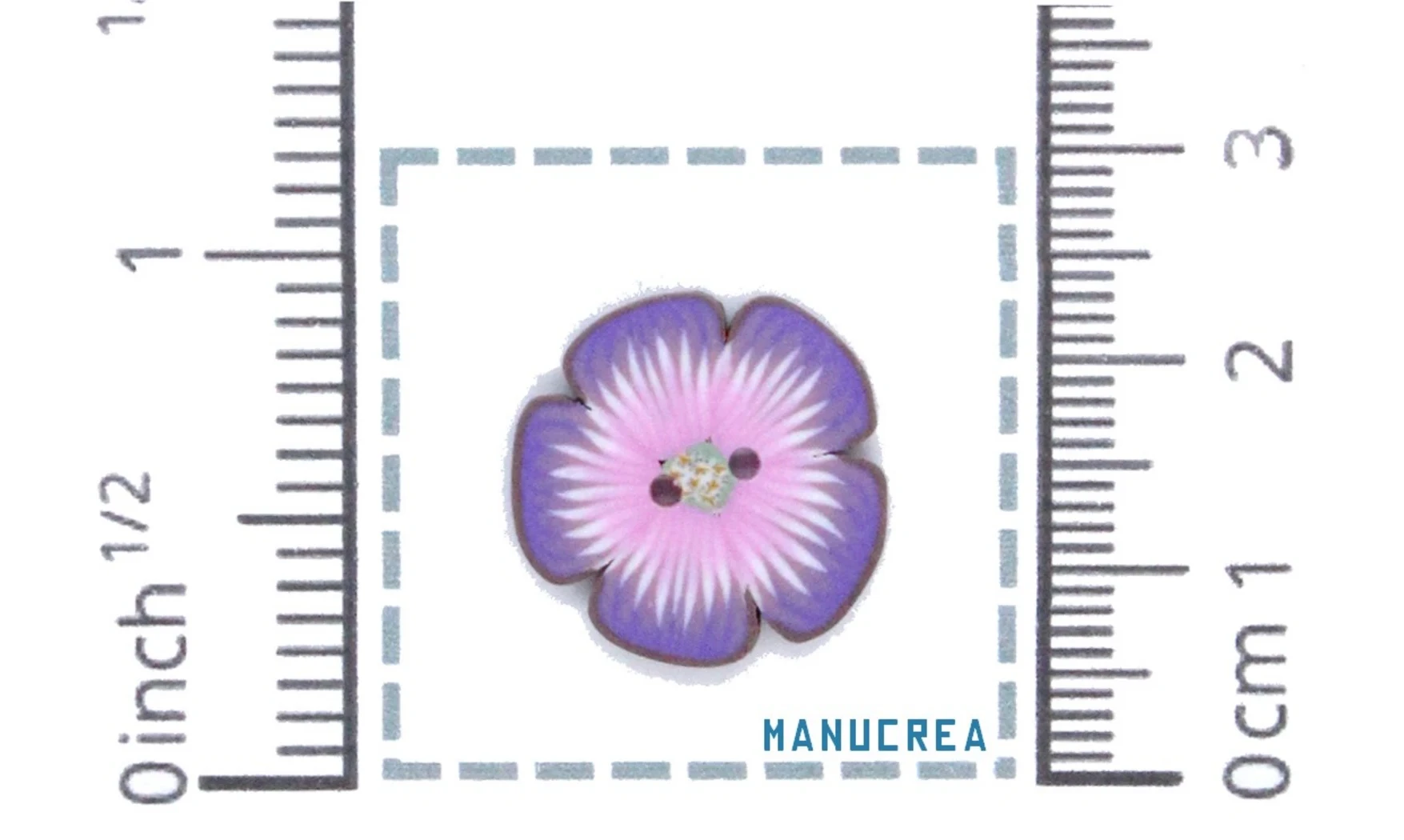 Fleur N.4-Bouton artisanal en polymère