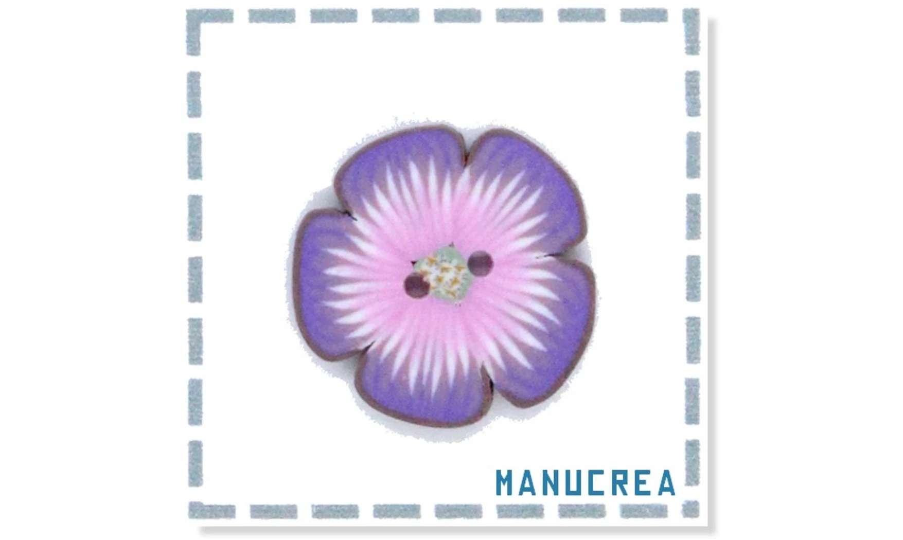 Fleur N.4-Bouton artisanal en polymère