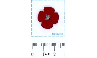 Coquelicot N.4-Bouton polymère-Fait main