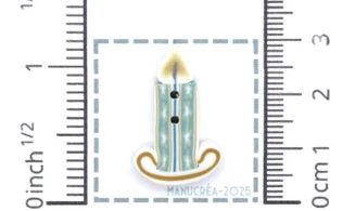 Bougie N.2-Bouton artisanal en polymère