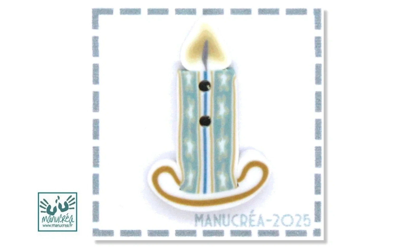 Bougie N.2-Bouton artisanal en polymère