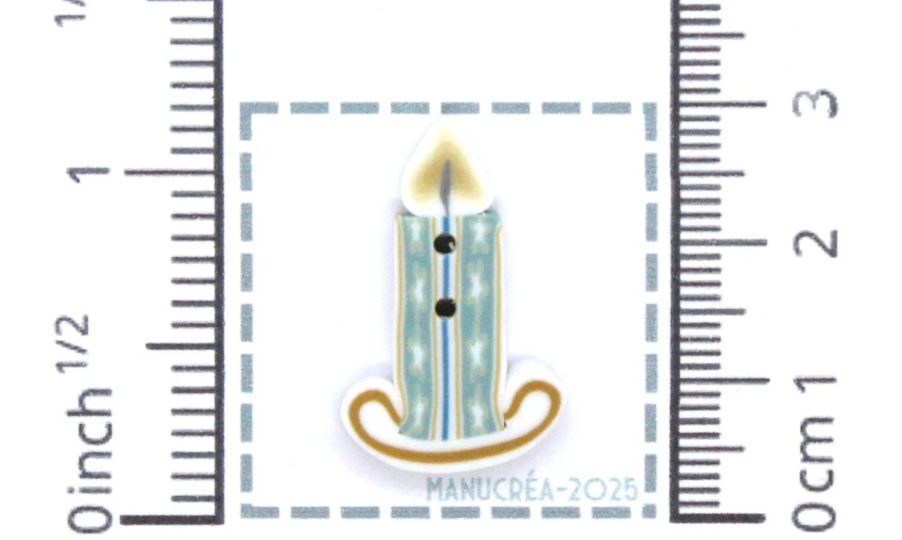 Bougie N.2-Bouton artisanal en polymère