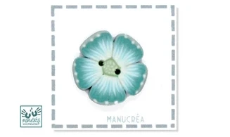 Fleur N.15-Bouton artisanal en polymère