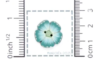 Fleur N.15-Bouton artisanal en polymère
