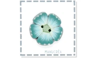Fleur N.15-Bouton artisanal en polymère