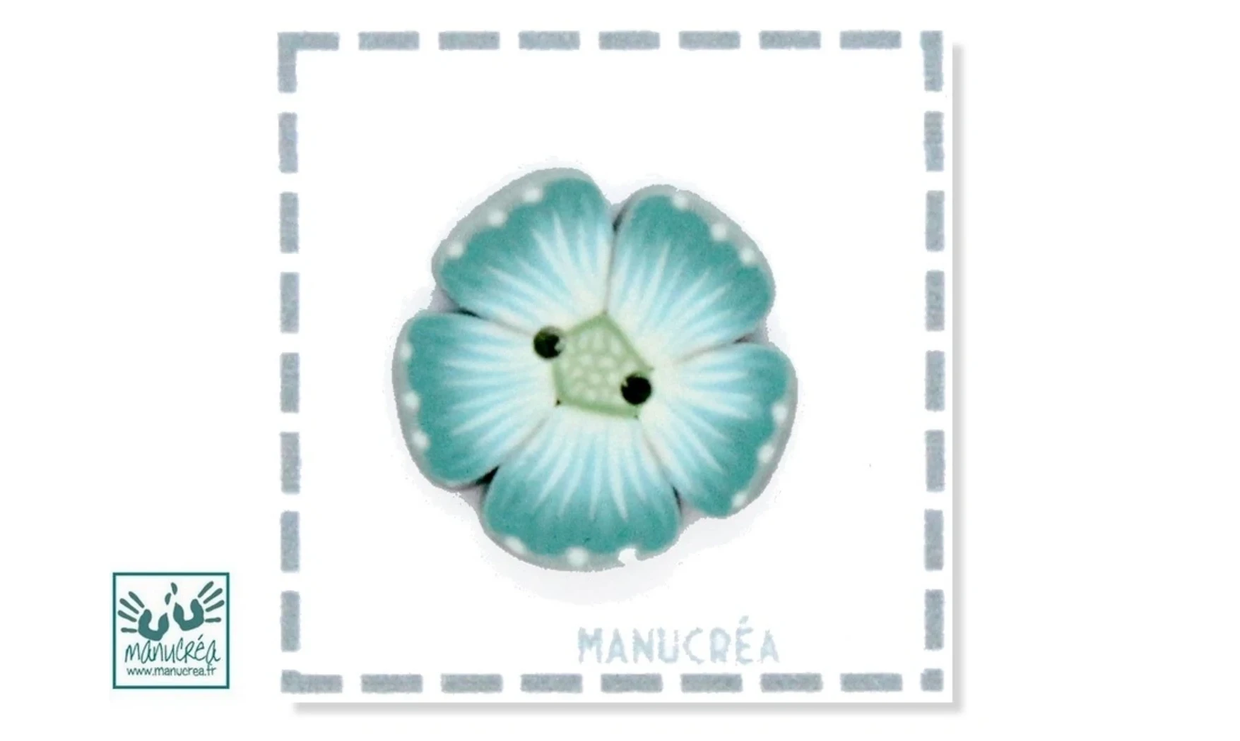 Fleur N.15-Bouton artisanal en polymère