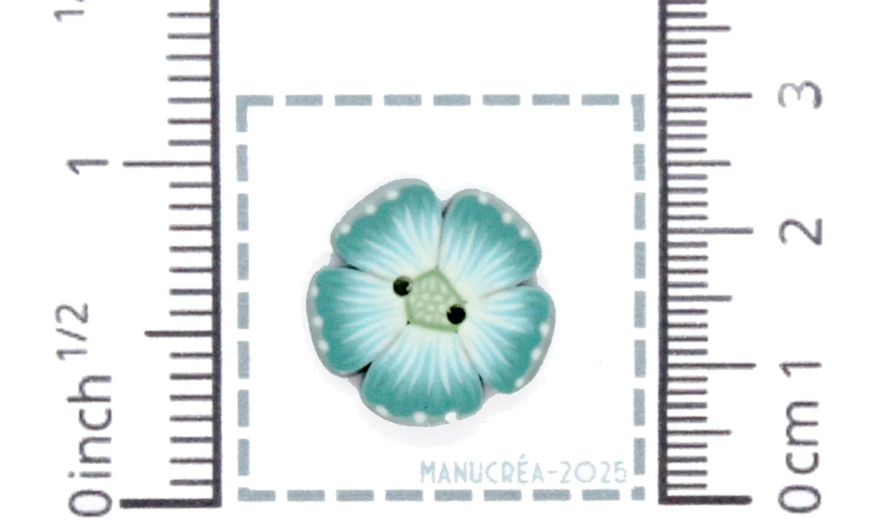 Fleur N.15-Bouton artisanal en polymère