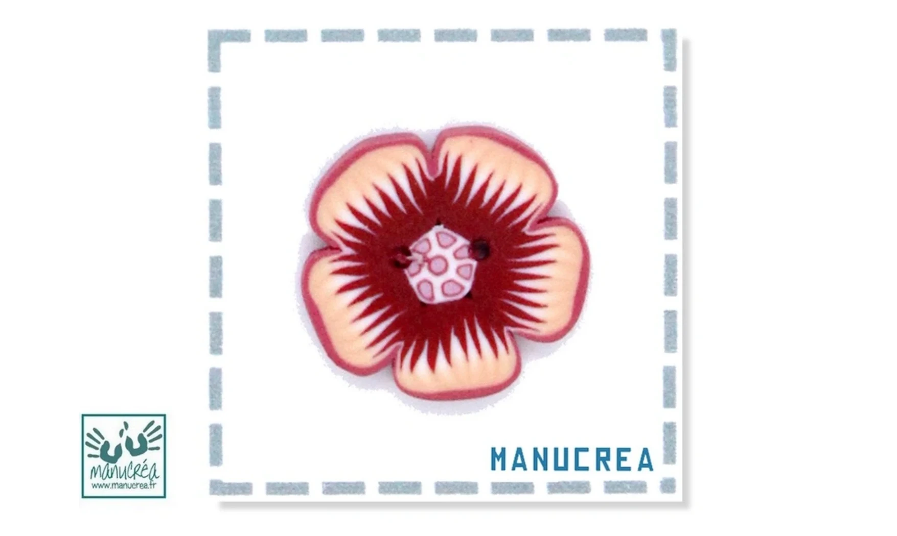 Fleur N.5-Bouton artisanal en polymère