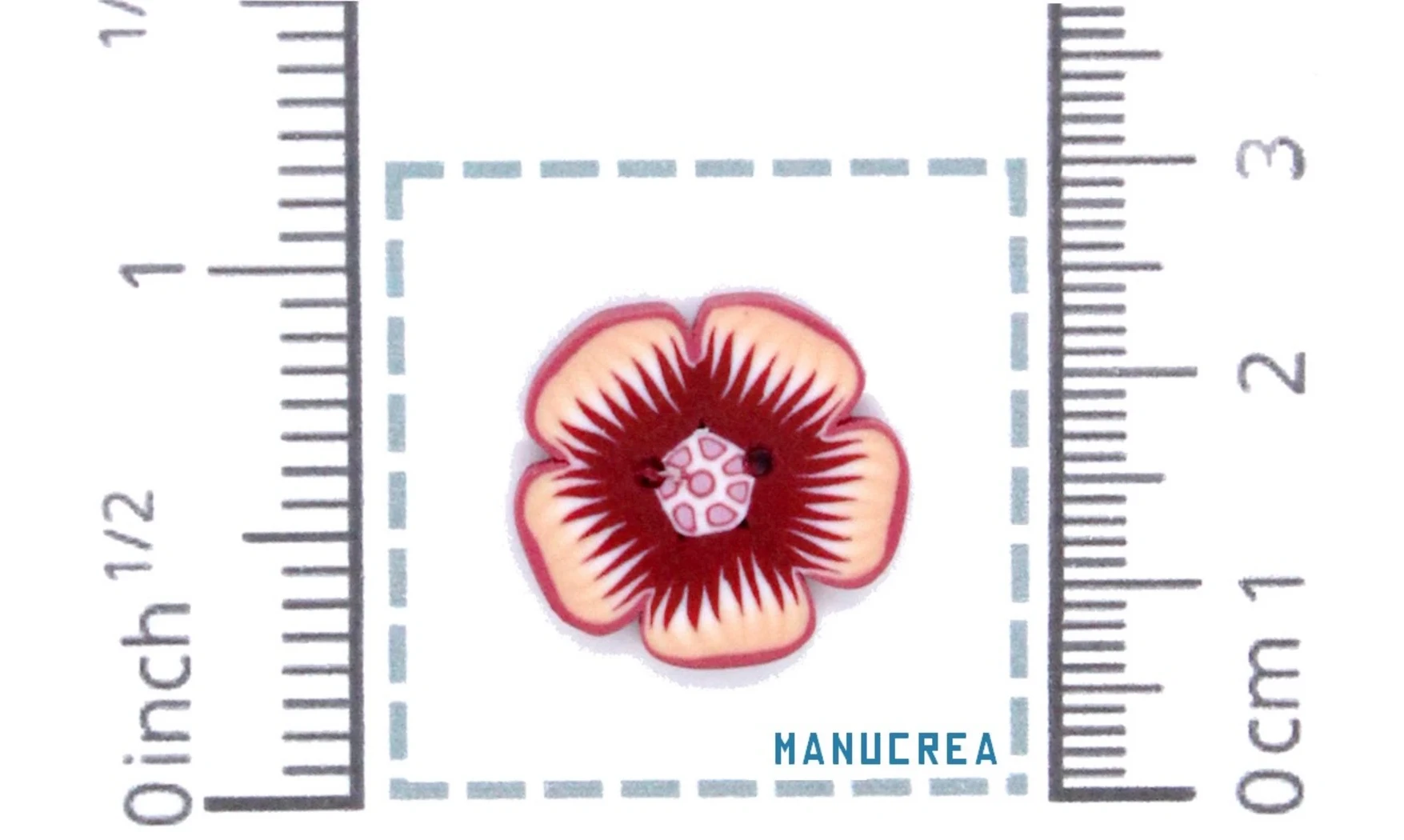 Fleur N.5-Bouton artisanal en polymère