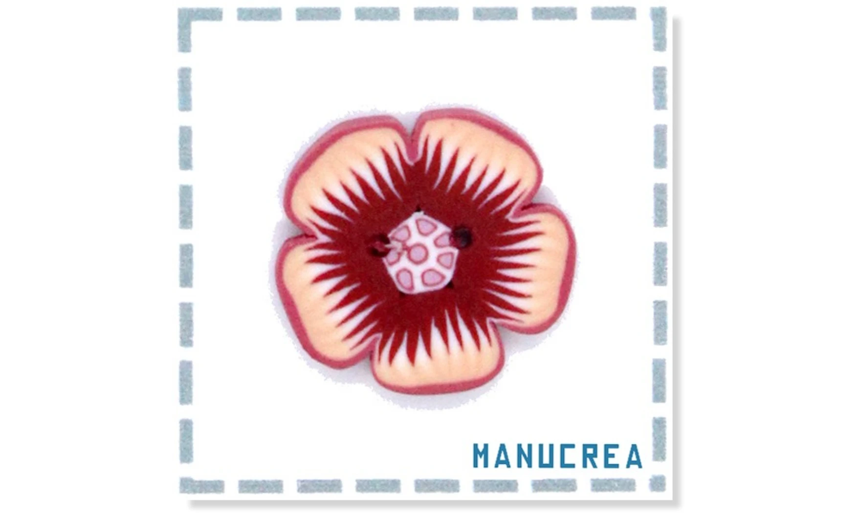 Fleur N.5-Bouton artisanal en polymère