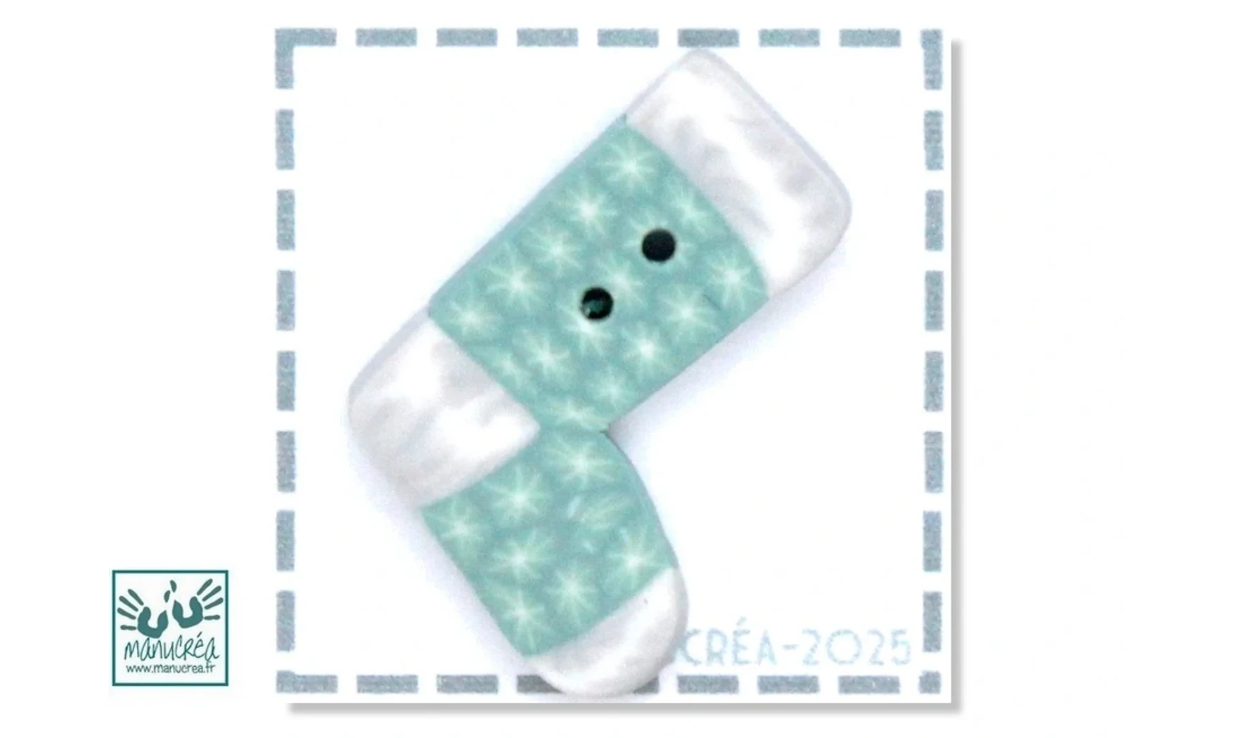 Polymer clay Button : Sock N.4