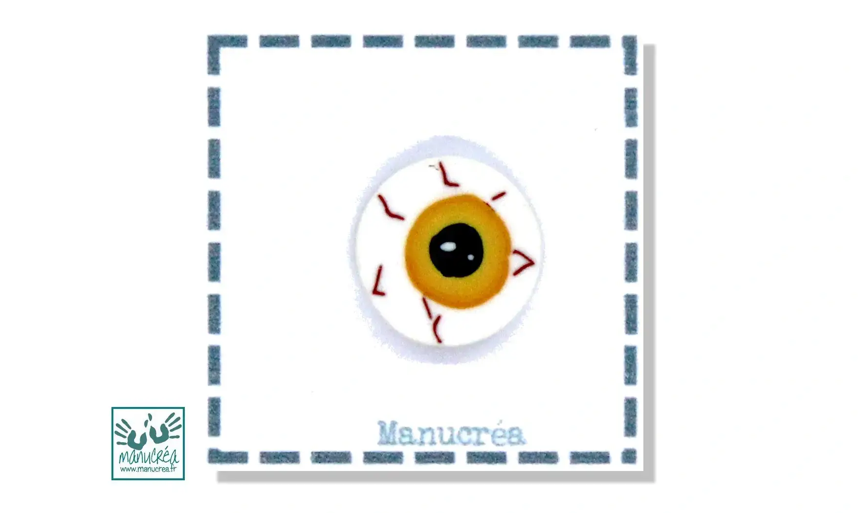 Oeil orange-Bouton polymère-Fait main