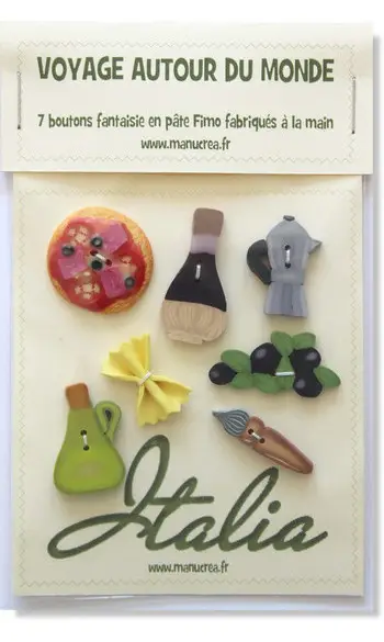 ITALIE: lot de 7 boutons