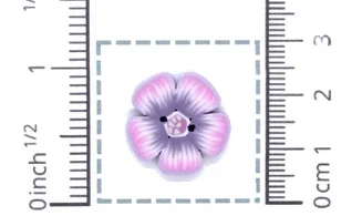 Fleur N.6-Bouton artisanal en polymère