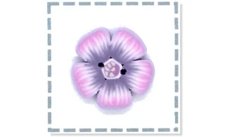 Fleur N.6-Bouton artisanal en polymère