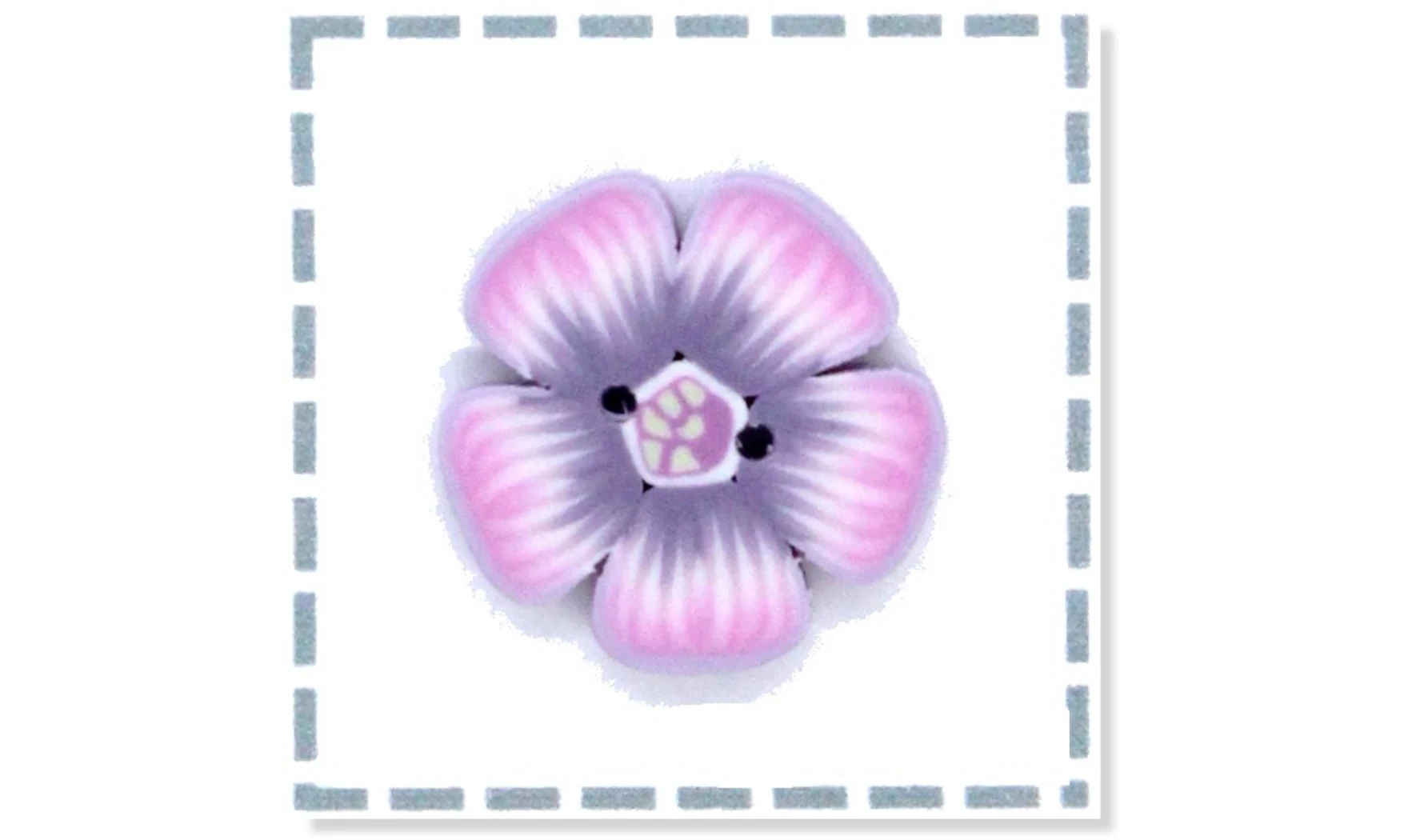 Fleur N.6-Bouton artisanal en polymère