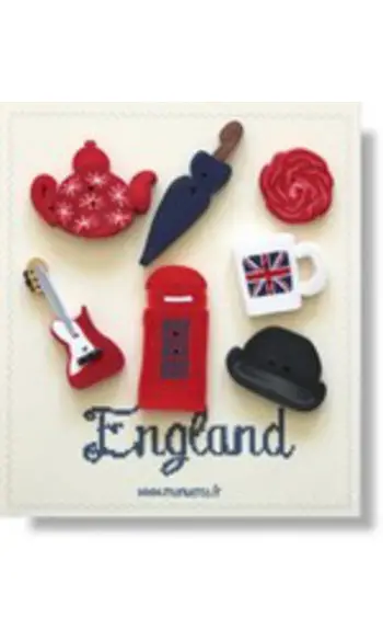 INGHILTERRA, 7 bottoni polimeri