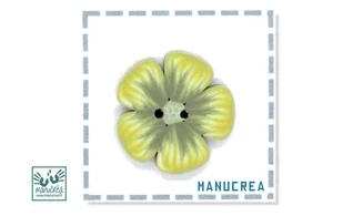 Fleur N.7-Bouton artisanal en polymère