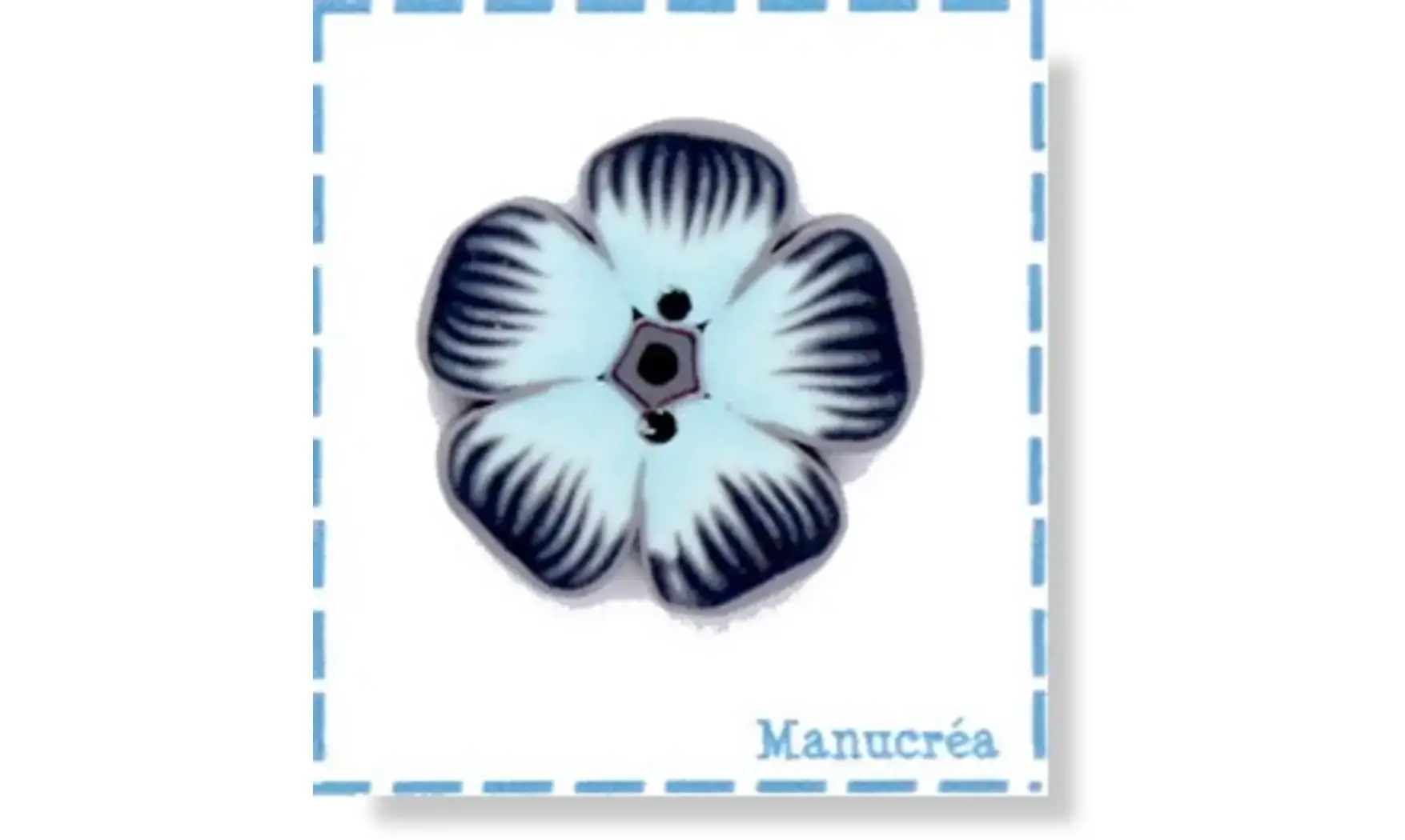 Fleur N.99-Bouton polymère-Fait main
