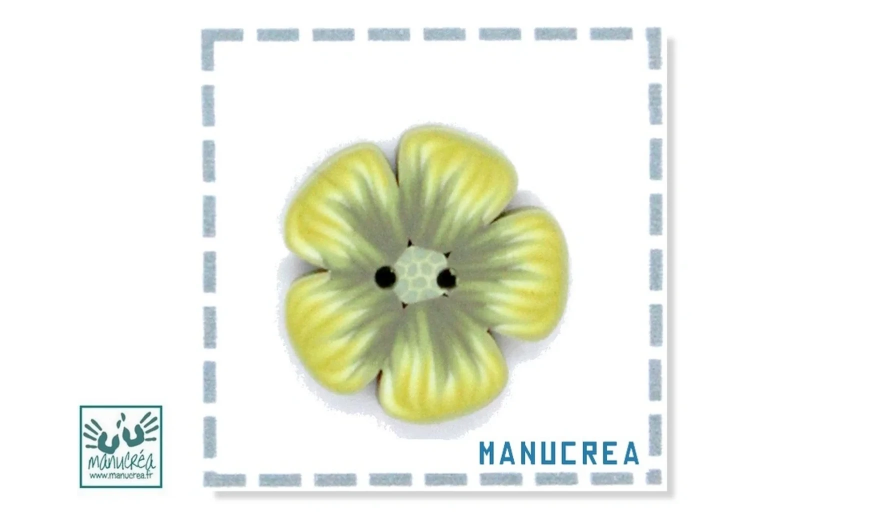 Fleur N.7-Bouton artisanal en polymère