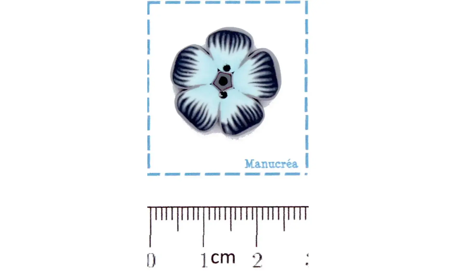 Fleur N.99-Bouton polymère-Fait main