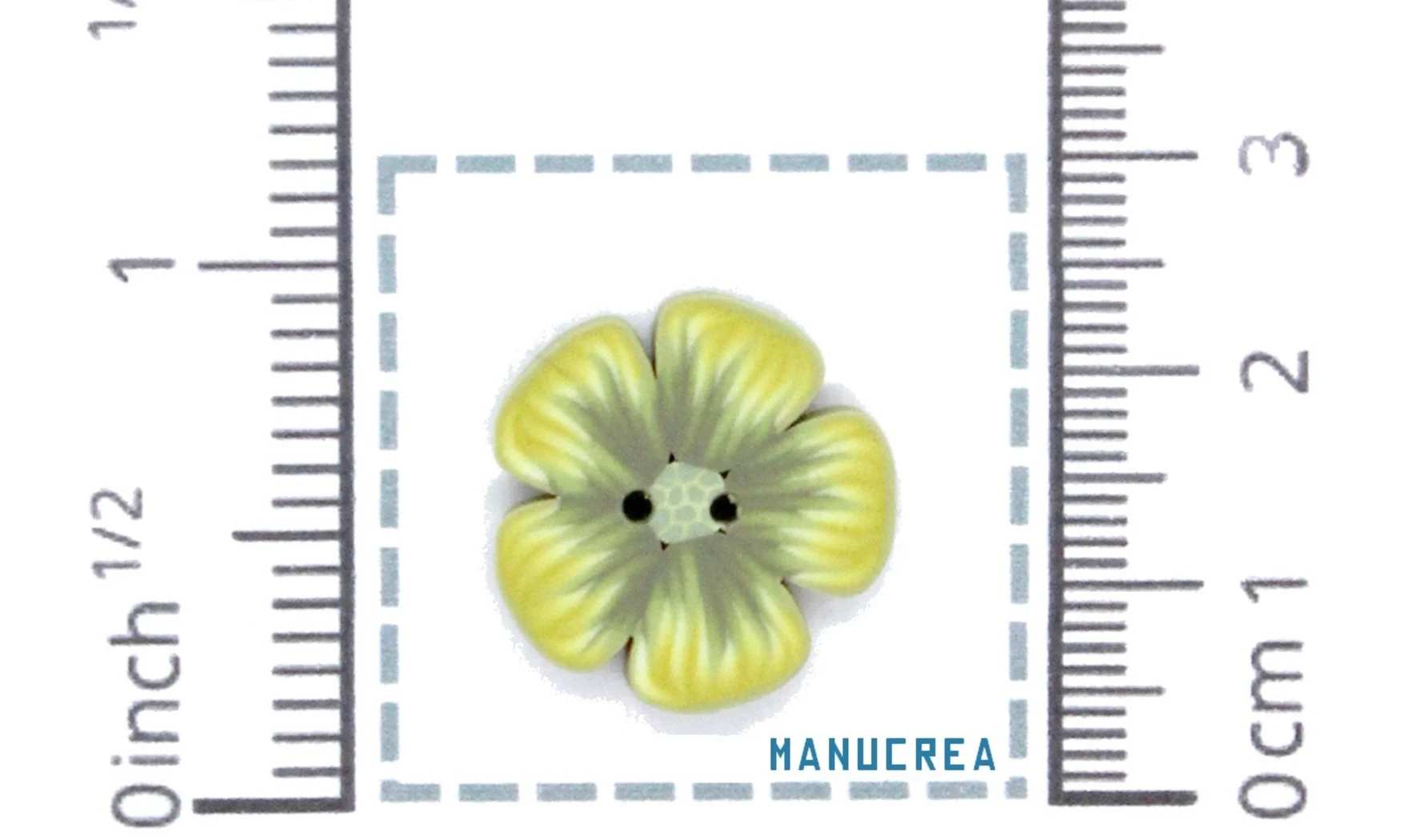 Fleur N.7-Bouton artisanal en polymère