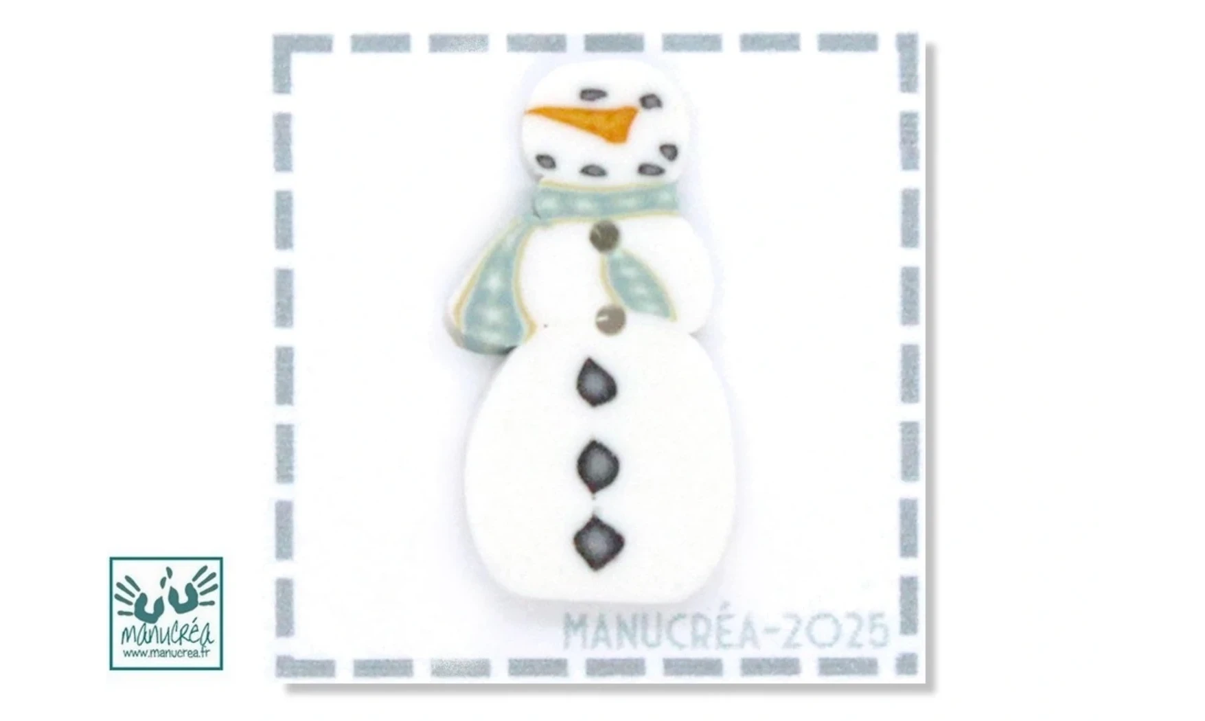 Bonhomme de neige N.2-Bouton polymère