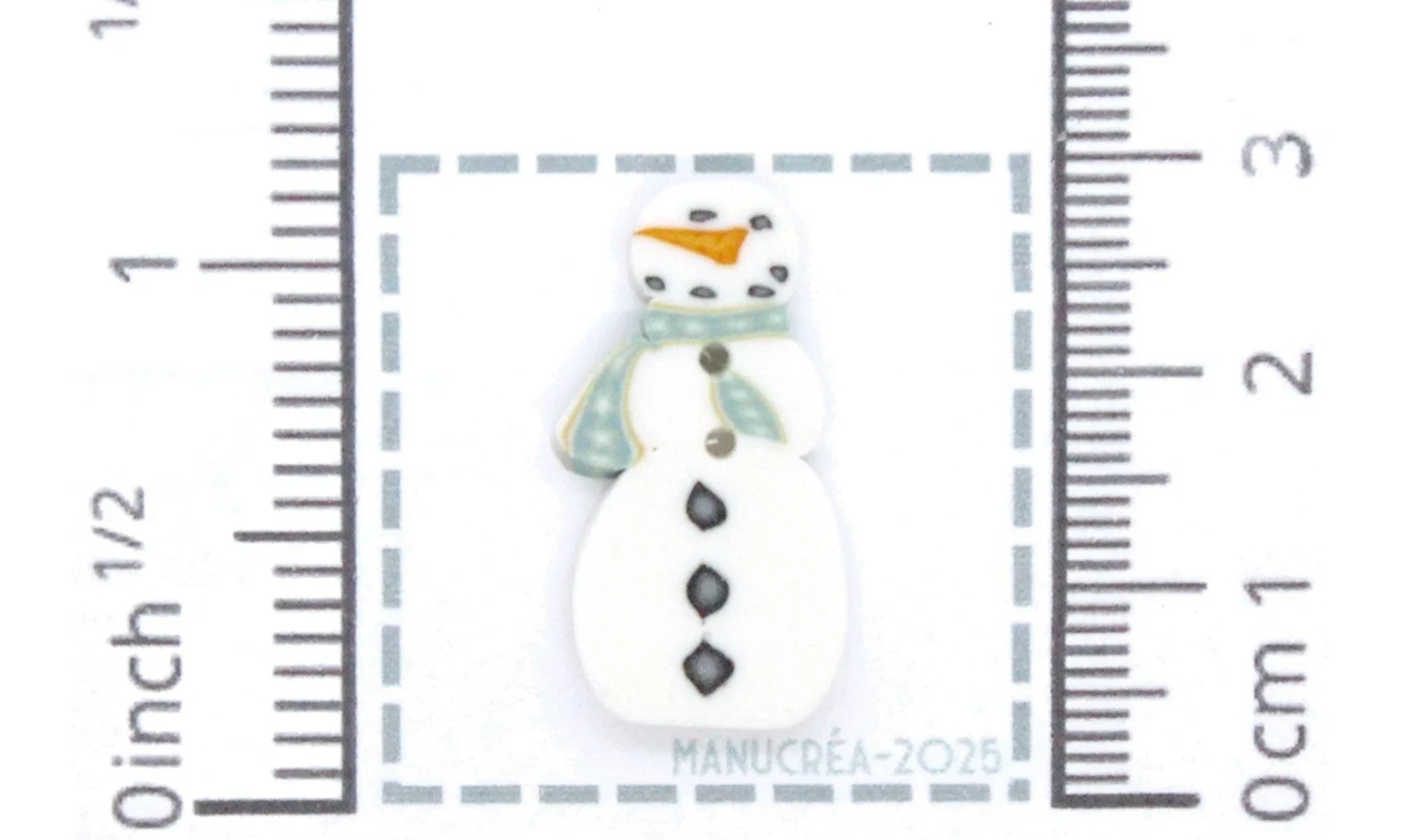 Bonhomme de neige N.2-Bouton polymère