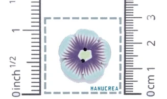 Fleur N.8-Bouton artisanal en polymère