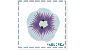 Fleur N.8-Bouton artisanal en polymère