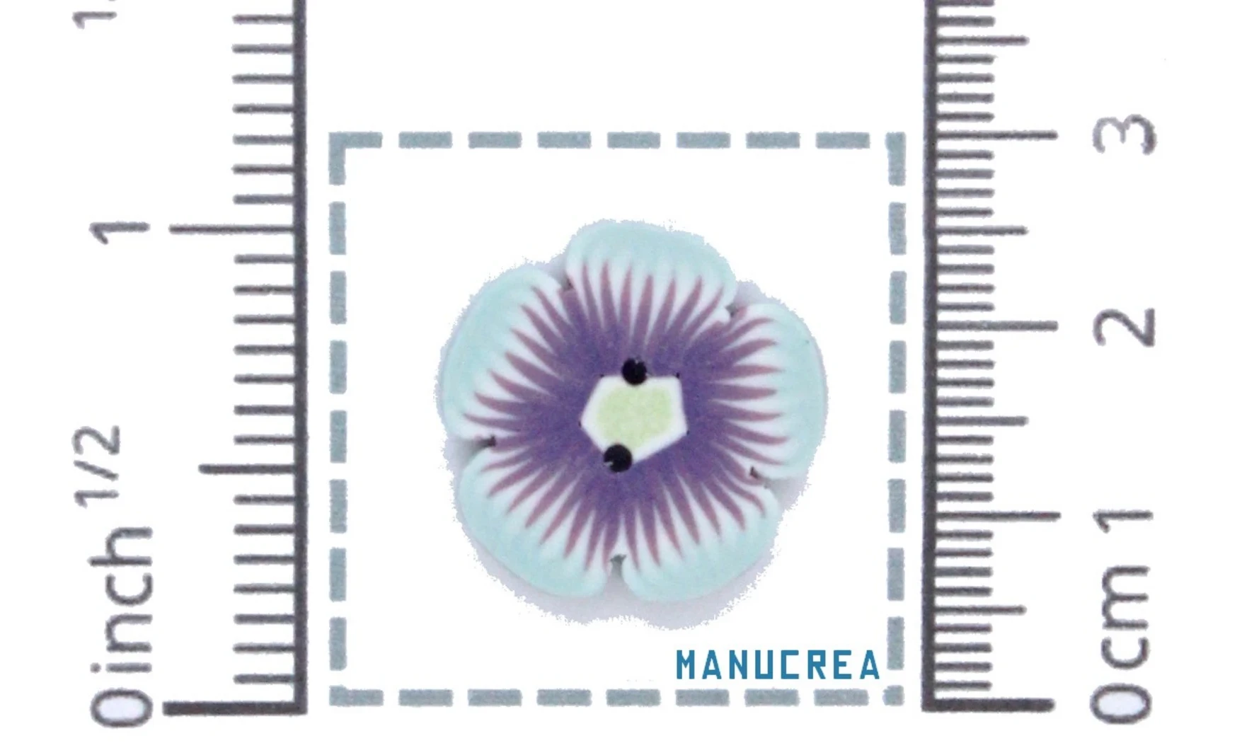 Fleur N.8-Bouton artisanal en polymère