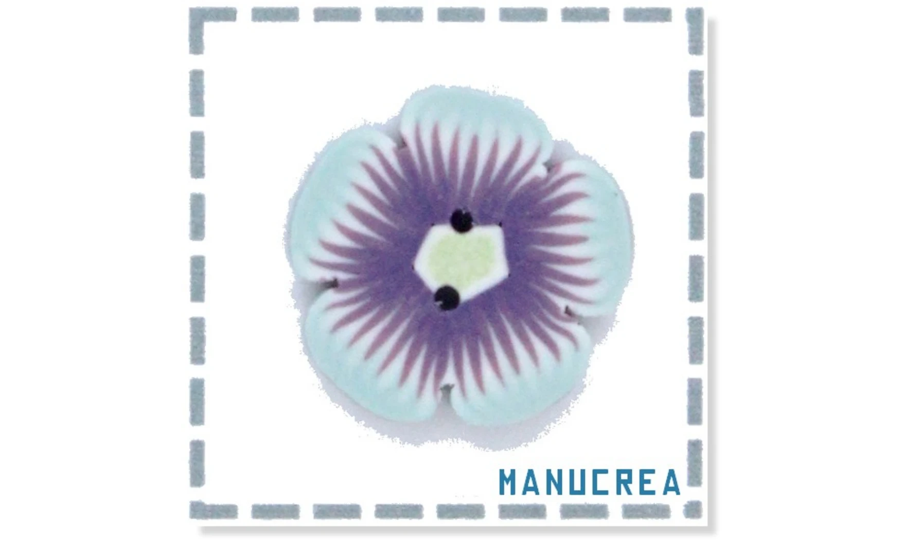 Fleur N.8-Bouton artisanal en polymère