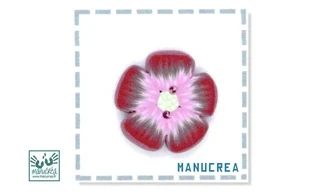 Fleur N.9-Bouton artisanal en polymère