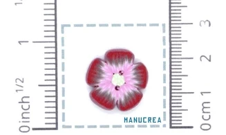 Fleur N.9-Bouton artisanal en polymère