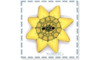 Fleur N.10-Bouton artisanal en polymère